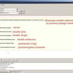 NCS Expert opis modułów: aktywacja świateł, xenon, światła tylne, długie, wsteczne, postojówki, przeciwmgielne przednie.