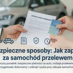Bezpieczne sposoby: Jak zapłacić za samochód przelewem. Poradnik o płatnościach, dokumentach i unikaniu ryzyka przy zakupie auta.