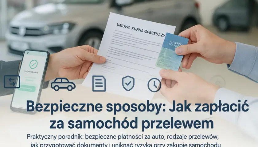 Bezpieczne sposoby: Jak zapłacić za samochód przelewem. Poradnik o płatnościach, dokumentach i unikaniu ryzyka przy zakupie auta.