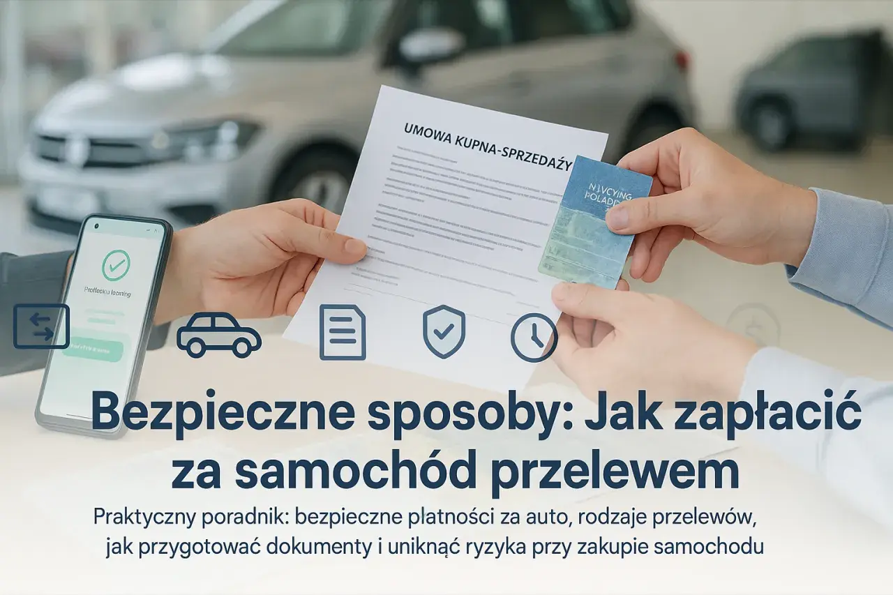 Bezpieczne sposoby: Jak zapłacić za samochód przelewem. Poradnik o płatnościach, dokumentach i unikaniu ryzyka przy zakupie auta.