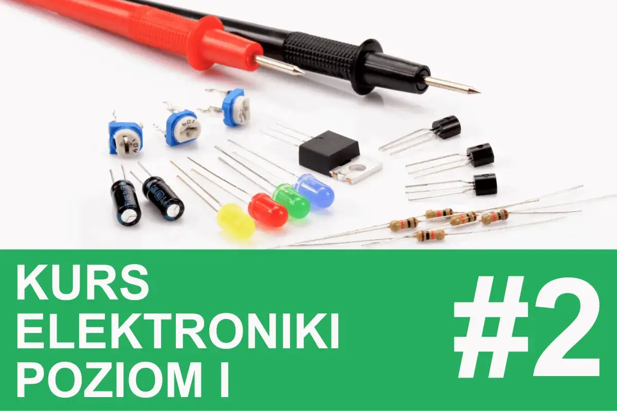 Kurs elektroniki: jak sprawdzić rezystor miernikiem. Na zdjęciu elementy elektroniczne i sondy miernika.
